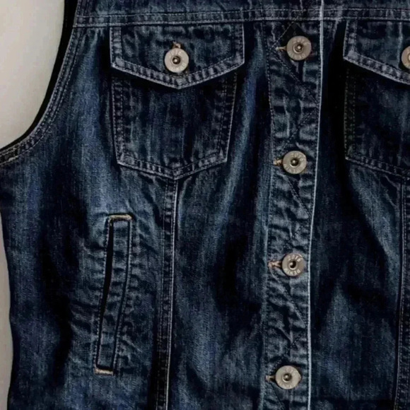 2016 BY PARASUCO |  Women's Dark Wash Button Up Sleeveless Denim Vest - Picture 2 of 3